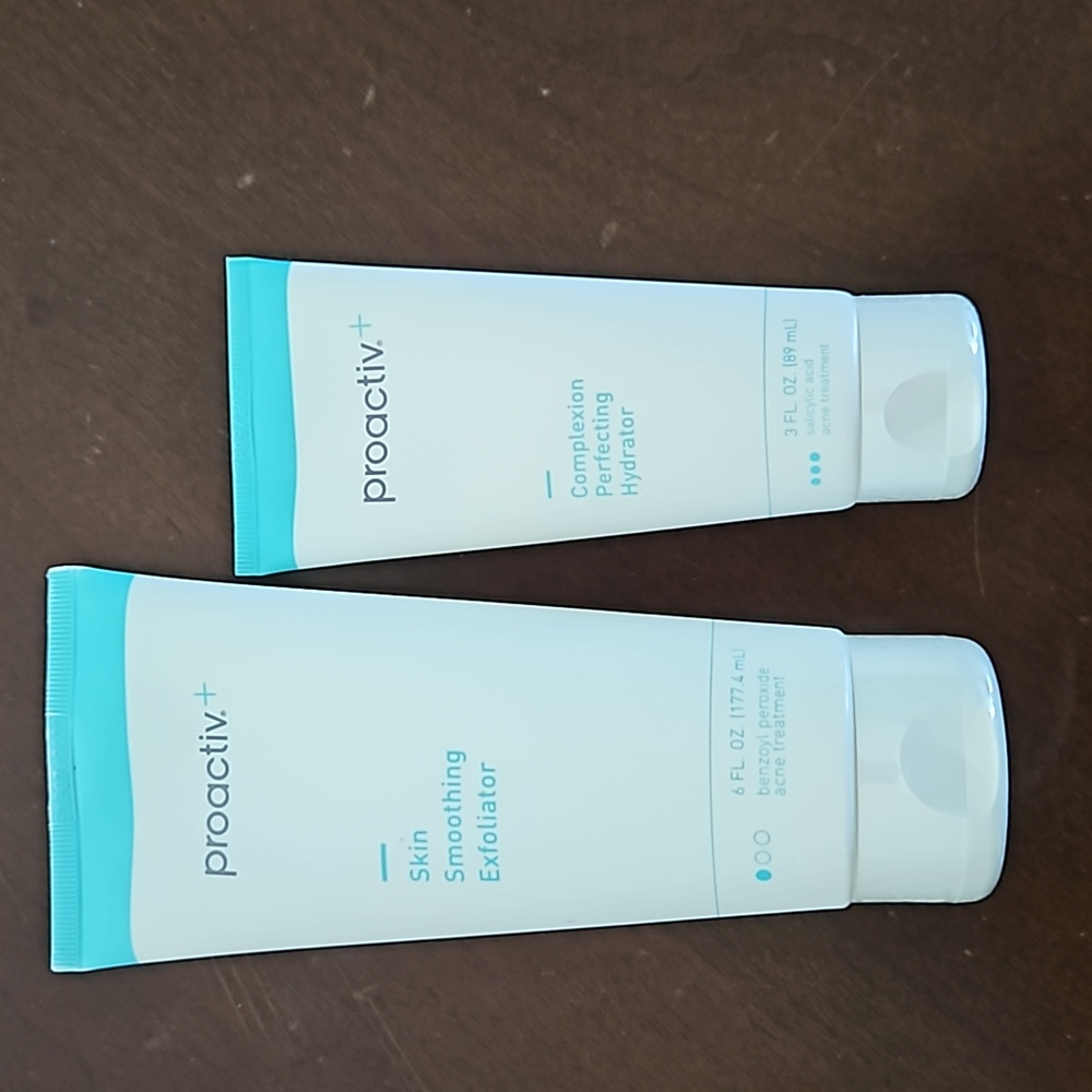 Brand new proactive skin smoothing exfoliator and complexion perfecting hydrator